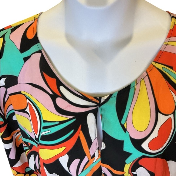 BOLD elements Multicolor Abstract Women's Blouse Boho Kimono style size M - Picture 4 of 10